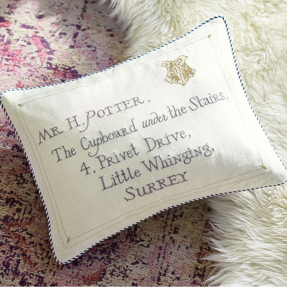 NEW Hogwarts Letter Decorative Pillow Cover - Pottery Barn Kids Harry Potter
